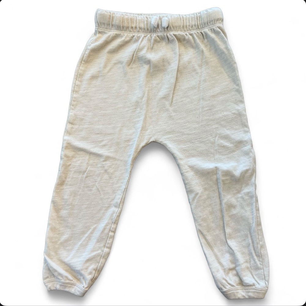 LITTLE CO BABY Toddler‎ Joggers Pants, Cream, 24m